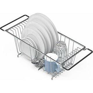 Simple Houseware over Sink Counter Top Dish Drainer Drying Rack Chrome