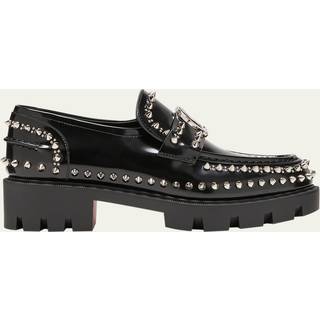 Christian Louboutin CL Moc Lug Spikes leather loafers - black - EU 37