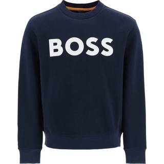 BOSS Black Herren Pullover blau Logo und Motiv