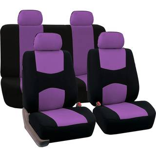 FH Group Car Seat Covers Fuld sæt klud - Universal Fit Automotive Seat Covers Low Back Front Seat Covers Solid Back Seat Dæk vaskbart bilsædet ti