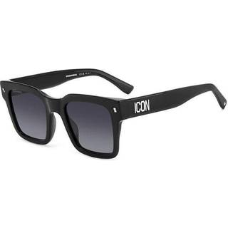 Dsquared2 Mand ICON 0010/S 807/9O Solbriller Acetat Sort Grå Firkantet Normal Skygge