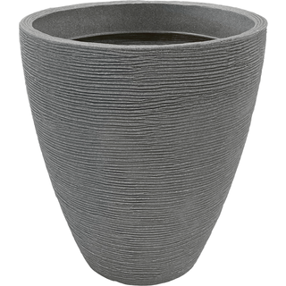 Plastkrukke m/riller - Ø:39|H:42 cm - Grå
