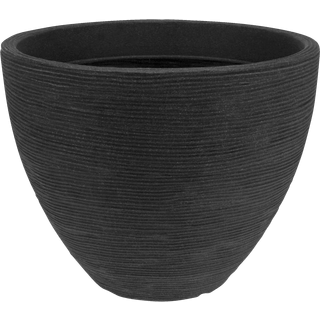Plastkrukke m/riller - Ø:40|H:31 cm - Antracit