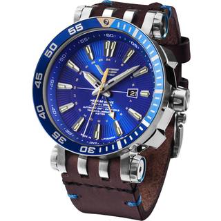 Vostok Europe NH34-575A716BLUE Herrenuhr Automatik GMT Energia Rocket Blau 2 Bänder