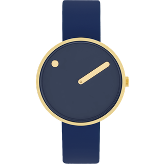 Picto - Midnight Blue urskive og blå silikonerem - 34 mm