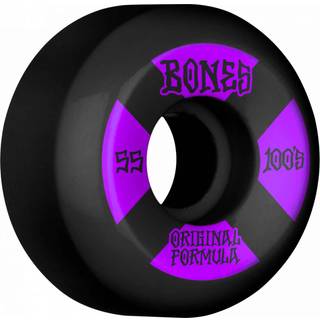 Bones Wheels OG Formula Skateboard Wheels 100 55mm V5 Sidecut 4pk Black
