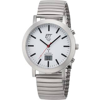 ETT EGS-11580-11M Herrenuhr Zugband Solar Funkuhr 41mm 5ATM