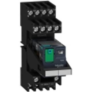 Schneider Rxm relæ m/sokkel+led+test 4c/o 24vdc