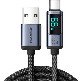 Joyroom Prism Series A16 USB-C / USB-A Cable 66W 1.2m with LED Display - Black