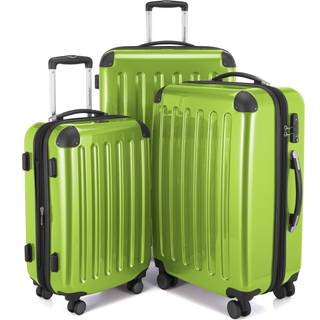 Alex - 3er Koffer-Set Hartschale Apfelgrün glänzend, TSA, (55cm, 65cm & 75cm), 235 Liter - Apfelgruen