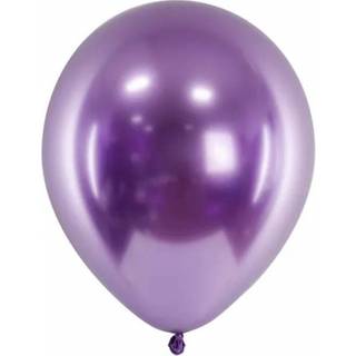 10 stk. Chrome latex balloner lilla 12" - Spejlblanke til bryllup og konfirmation