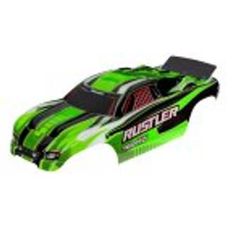 Traxxas - TRX3750G - Body, Rustler® (also fits Rustler® VXL), green (painted, decals applied, assembled with wing)