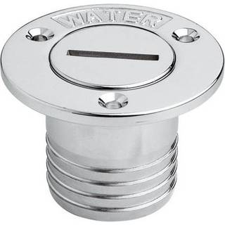 Dæksgennemføring vand Maestrini Chrome Plated Deck Fill Fitting Water, lige, kromet messing &amp; låg i kromet messing, for Ø52 mm slange