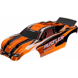 Traxxas - TRX3750T - Body, Rustler® (also fits Rustler® VXL), orange (painted, decals applied, assembled with wing)