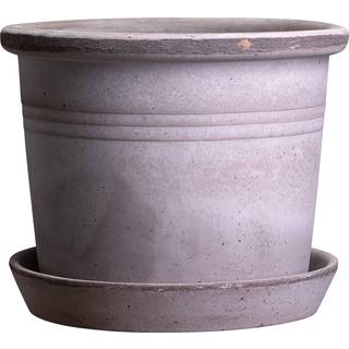 Bergs Potter Galestro Krukke Med Underkop Ø25 Cm - Krukker Terrakotta Grå - GG25S