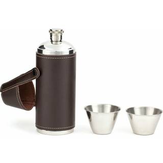 Kikkerland Camping Leather Flask Set