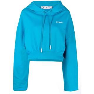Off-White Cropped cotton hoodie - blue - L