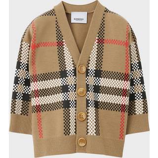 Burberry Kids Baby Burberry Check wool-blend cardigan - beige - M 6