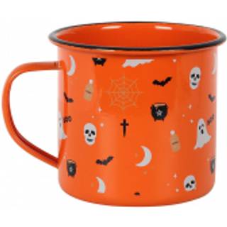 Halloween Emaille Tasse