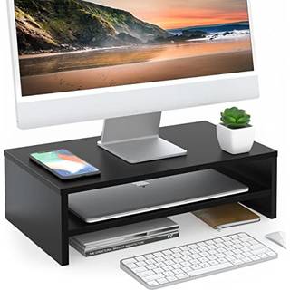 Fitueyes Monitor Stand - 2 Tier Computer Monitor Riser med 16,7 tommer hylde Wood Desktop Stand for Laptop Computer Screen Desk Organization Offi