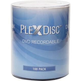 Plexdisc DVD-R 4.7GB 16X Branded Logo Recordable Media Disc-100 Disc (No Container) FFP 632-817-Bx
