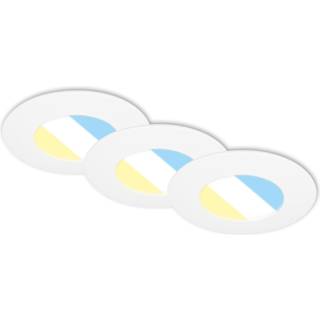 Briloner LED-indbygningsspot 75983 sæt CTS hvid 7598, Hvid/opal, Stue/spisestue, Plast, Runde downlight