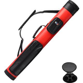 GSE 2X2 Deluxe Hard Billiard Pool Cue Stick Carrying Case Billiard Cue Case Billiards tilbeh?r (oval - r?d/sort)