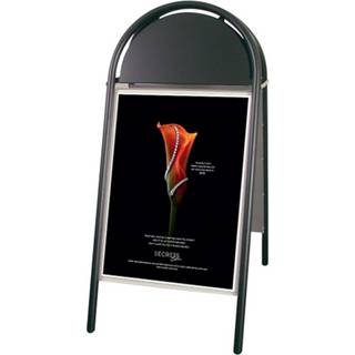 Expo Gotik Lux Gadeskilt med logoplade, sort, 50 x 70 cm