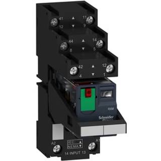 Schneider Rxm relæ m/sokkel+led+test 2c/o 24vac
