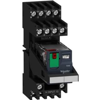 Schneider Rxm relæ m/sokkel+led+test 2c/o 24vac