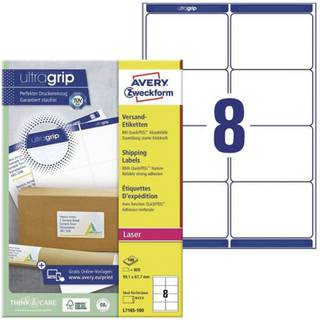 Avery Ultragrip etiketter 67,7x99,1mm hvid 800stk
