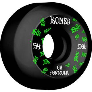 Bones Wheels Skateboard 100 54mm 100A Black V5 Sidecut 4-pak
