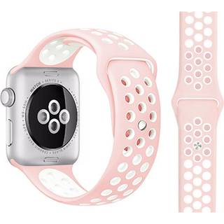 Apple Watch To-Farvet Silikone Smartwatch Rem (38/40/SE/41/42mm) - Lyserød / Hvid