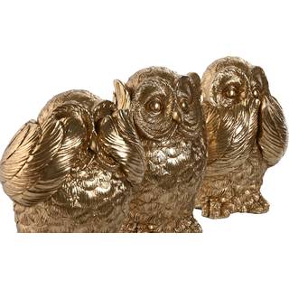 Dekorativ figur Home ESPRIT Gylden Ugle 11 x 11 x 15 cm (3 enheder)