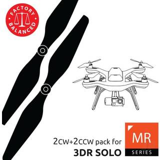 Master Airscrew -opgraderingspropeller til 3DR Solo med indbygget møtrik - Sorte 4 stk