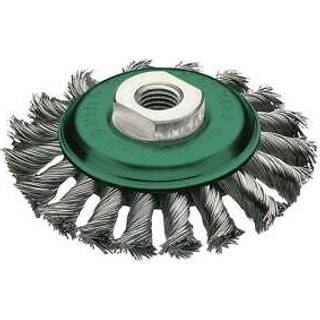 LESSMANN Tallerkenbørste rustfrit stål/snoet Ø100 x M14 mm (472857)