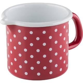 Riess Country Pünktchen Rot Schnabeltopf 12 cm / 1,0 L - Emaille
