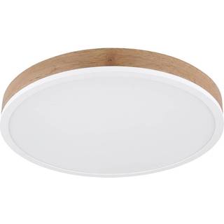 LED-loftslampe Doro Ø 45 cm træ mørk/hvid