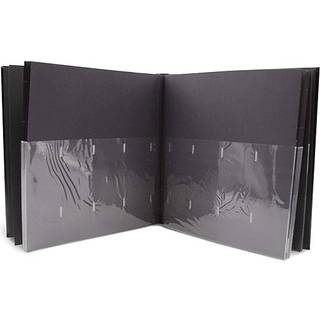 pbf Scrapbogsfotoalbum Gstebog med fotoindsats Sort scrapbog med plastikrmer & sorte sider Scrapbogsalbum til 2x6 fotostrips Hukommelsesbog Bry