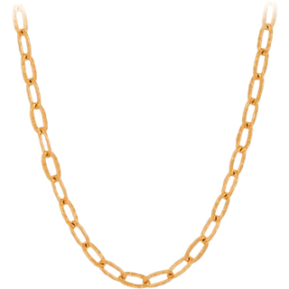 Ines Necklace gold-plated, stor hals-kæde med kraftige ringe