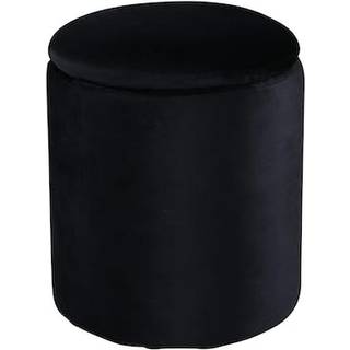 Limpen puf Ø32cm velour med opbevaring sort.