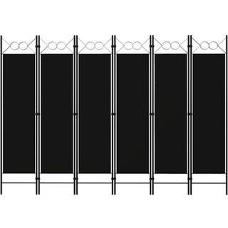 6-panels rumdeler 240x180 cm sort