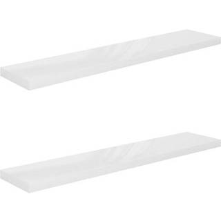 væghylder 2 stk. 120x23,5x3,8 cm MDF hvid højglans