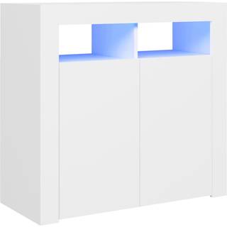 skænk med LED-lys 80x35x75 cm hvid