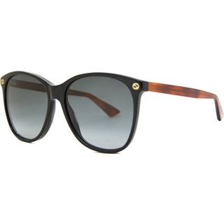 Gucci Kvinde GG0024S 003 Solbriller Plast Sort Grå Rund Normal Skygge