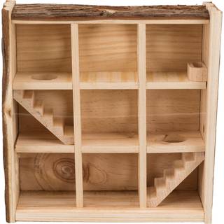 Trixie Tower with 9 chambers hamsters bark wood 30 × 30 × 10 cm