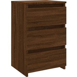 sengebord 40x35x62,5 cm konstrueret træ brun egetræsfarve