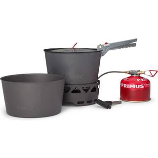 Gasblus Primus PrimeTech Stove Set, 2000 W, med piezo-tænder + 2 gryder (2 x 2.3 liter) + 1 låg med dørslag + gribetang + opbevaringspose, Uden brændstof