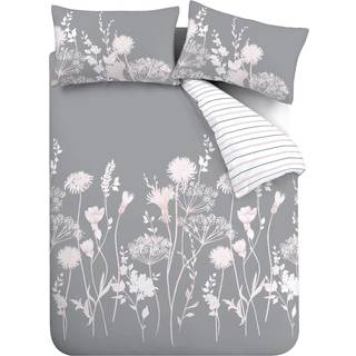 Catherine Lansfield Catherine Lansfield Pink/Grey Meadowsweet Floral Reversible Duvet Cover Set