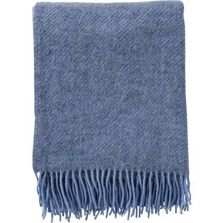 Klippan Yllefabrik Gotland uldplaid 130x200 cm Infinity blue (blå)